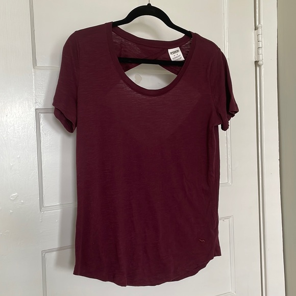 PINK Victoria's Secret Tops - Victoria’s Secret PINK maroon T-shirt
